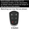 Ontto 6-Button Key Fob Cover Fit for Cadillac Escalade 2015-2020 Smart Remote Key Case Metal and Leather Key Holder Full Protection Fit for Cadillac
