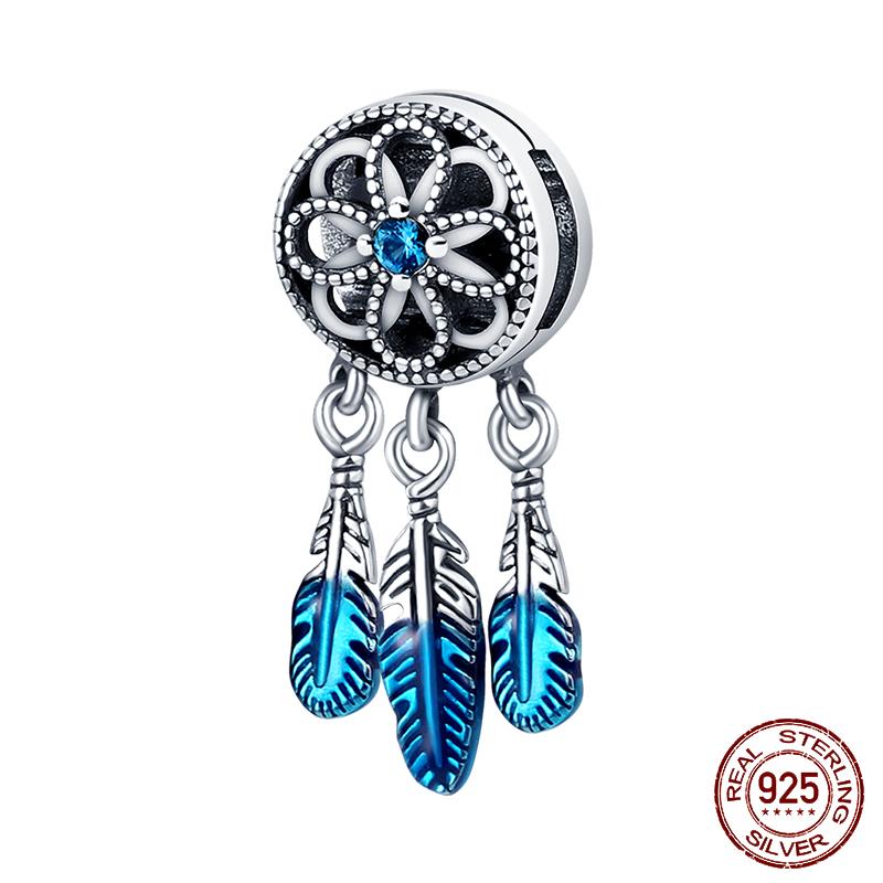 Genuine copper Dreamcatcher Tassel Charm Bead Charms Bead Charms Ideal For Women Authentic Bracelets Bangles Fashion Do It Yourself Jewellery Hot Gift