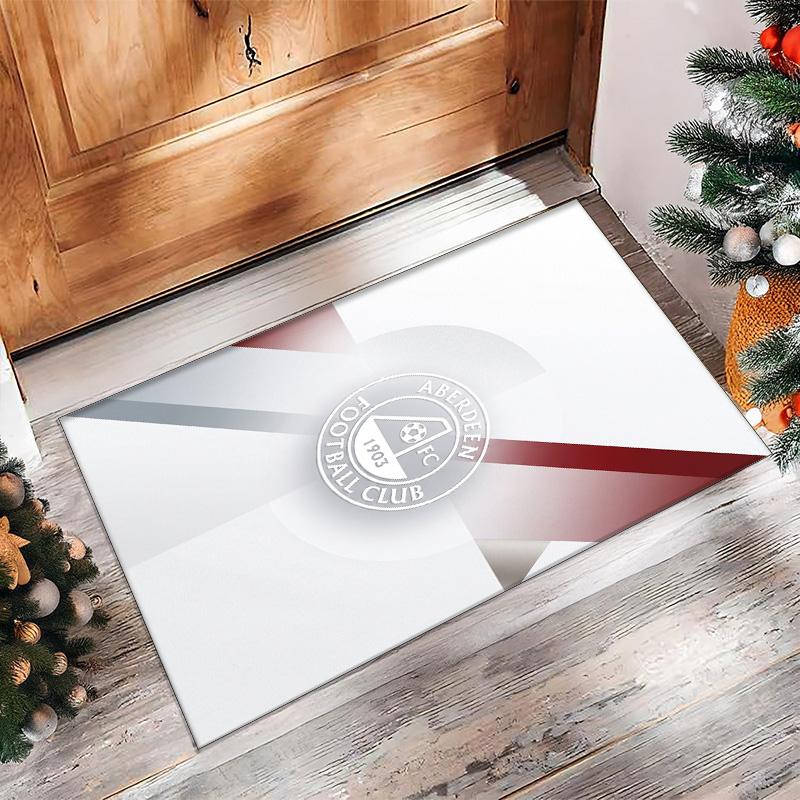 Aberdeen FC Soccer Football Pattern Soft Area Rug Non Slip Indoor Floor Carpet Sports Decor Mat for Bedroom