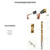 Hex Shank Titanium Twist Drill Bit, Fully Ground for Efficient Woodworking and Chip Evacuation