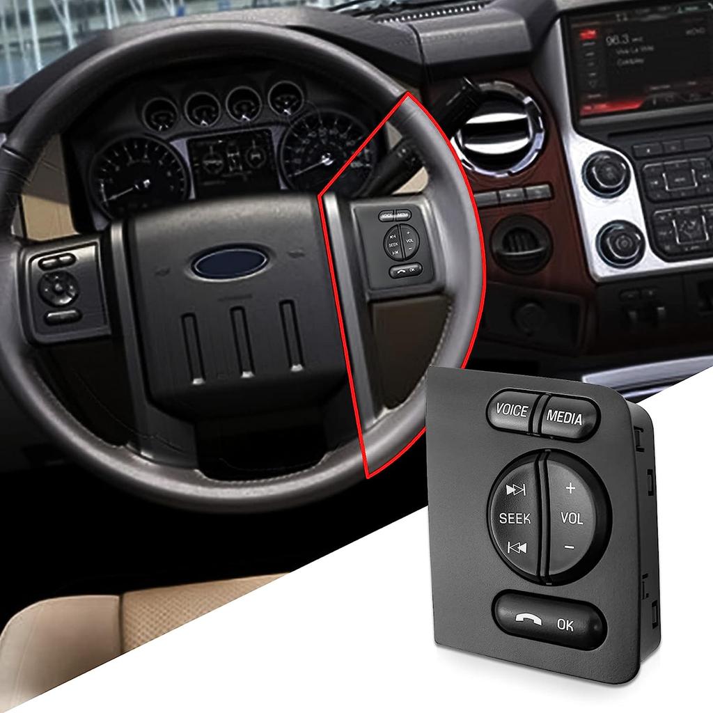 Multifunction Steering Wheel Control Switches Button For F-250 F-350 F-450 F-550 Replaces OEM BC3Z9C88CA