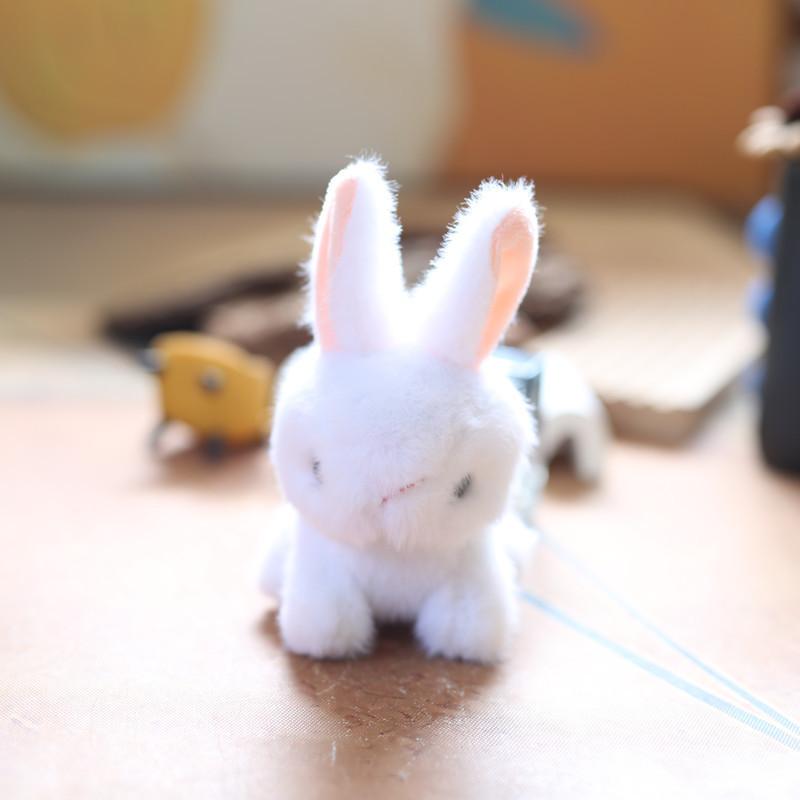 Adorable Plush Bunny Keychain Soft Stuffed Animal Toy Cute Rabbit Bag Charm