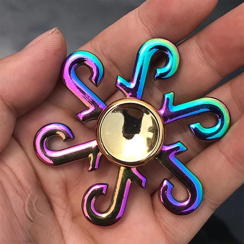Rainbow Metal Hand Spinner Focus Toy Fidget Spinner R188 Electroplate Hybrid Bearing Toys for Children
