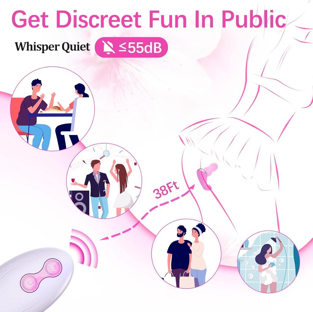Wearable Thrusting Dildo for Women - App & Remote Control Vibrator, 9 Modes Double-Ended Clitoral Vibration Adult Toy