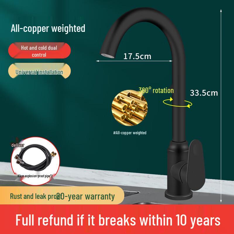 ZISIZ Refined Brass Hot/Cold Kitchen Faucet