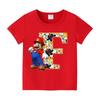 New 100%Polyester T-shirts for Children Cartoon English Letters Graphic T-shirt Boys Casual Short-sleeved Tops Kids Clothes
