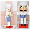 Handcrafted Wooden Christmas Nutcrackers Chefs Statue With Blue Plaids Apron Vintage Holiday Tabletop Display Ornament