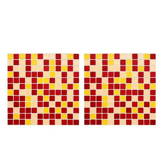 2Pcs 3D Mosaic Tile Sticker, 11.8 x 11.8 Inch Removable Wallpaper Tile, 3D Self Adhesive Wall Tiles, Bathroom Wall Tiles for Kitchen Backsplash, PVC