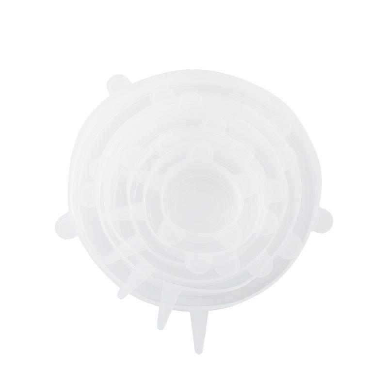 

6-секционный силиконовый чехол, герметичная пластиковая пленка, 6-секционная пластиковая пленка для холодильника, стакан для воды, пылезащитный чехол для миски 6pcs белый