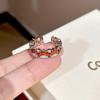 S925 Stylish Silver Ring With Colorful Gemstone Accents And Eyecatching Shape Geometric