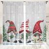 2 pieces, Christmas gnome elf snowflake curtains -30% blackout - suitable for living room, bedroom, kitchen, home decoration