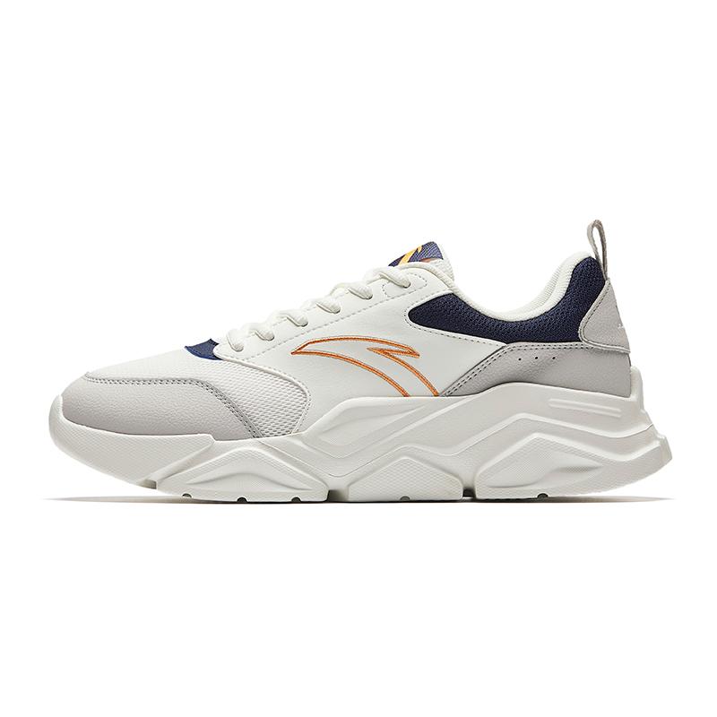 New Anta Life Collection Abrasion Resistant Breathable Low top Casual Shoes Men's White Gray Blue 912538828-4