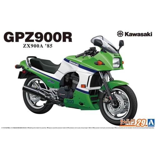Aoshima Bunka Kyozaisha 1/12 The Bike Series No.29 Kawasaki ZX900A GPZ900R Ninja 1985 Plastový model Lisování Barva