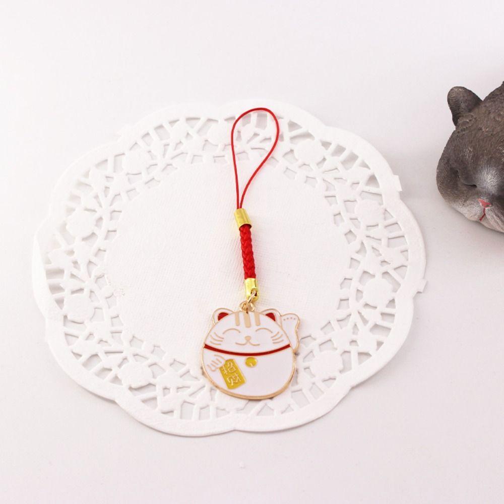 Cat Keyring Mobile Phone Lanyard Fortune Cat Keychain Lucky Cat Phone Pendant Mobile Phone Straps
