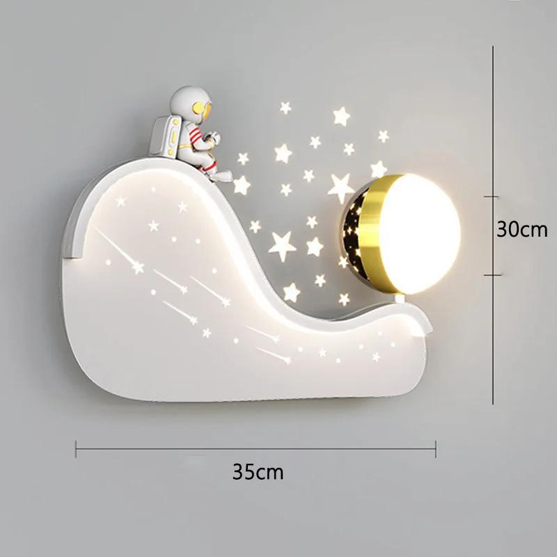 Cartoon-Hintergrund-Wand-LED-Leuchten Moderne minimalistische Astronaut Schlafzimmer Nachttischlampen für Zimmer Kinder Haushaltsgeräte