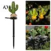 Resin Cactus Path Lights Solar Garden Light, Pathway Waterproof Tropical Style Outdoor Ornaments LED Light with Stake for Yard Patio Lawn Decor