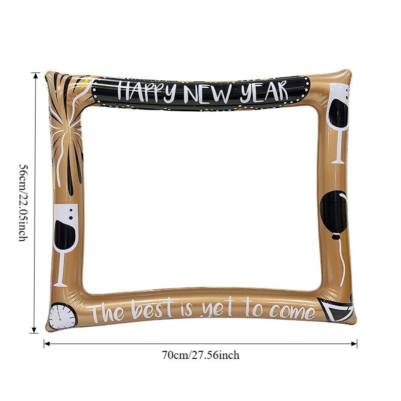 Dwustronna nadmuchiwana ramka na zdjęcia - wzór "Wesołych Świąt" i "Szczęśliwego Nowego Roku". Idealne na przyjęcia, dekoracje z PVC wielokrotnego użytku!