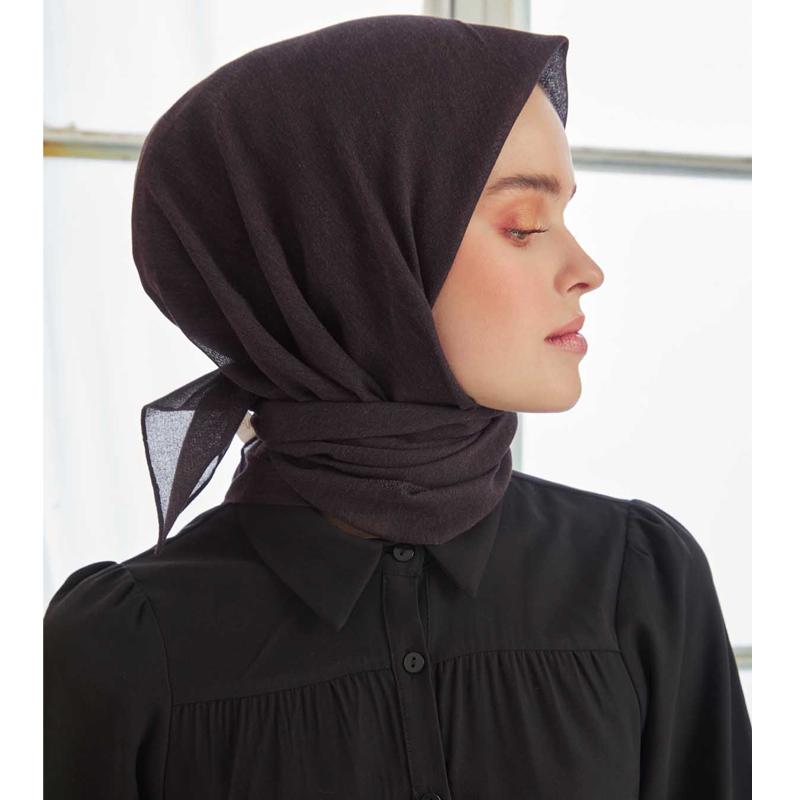 

Шарф Miray Plum / Черный хлопок 90x90 слоновая кость