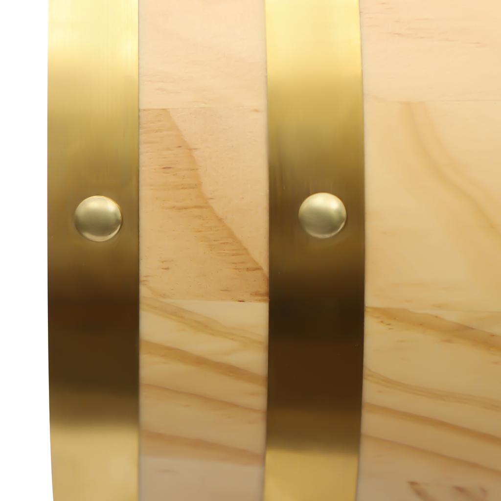 0.66 Gallon Pine Wood Wine Barrel – Vintage Barrel with Stainless Steel Hoops & Faucet – Home Brewing & Party Dispenser – Natural Wood