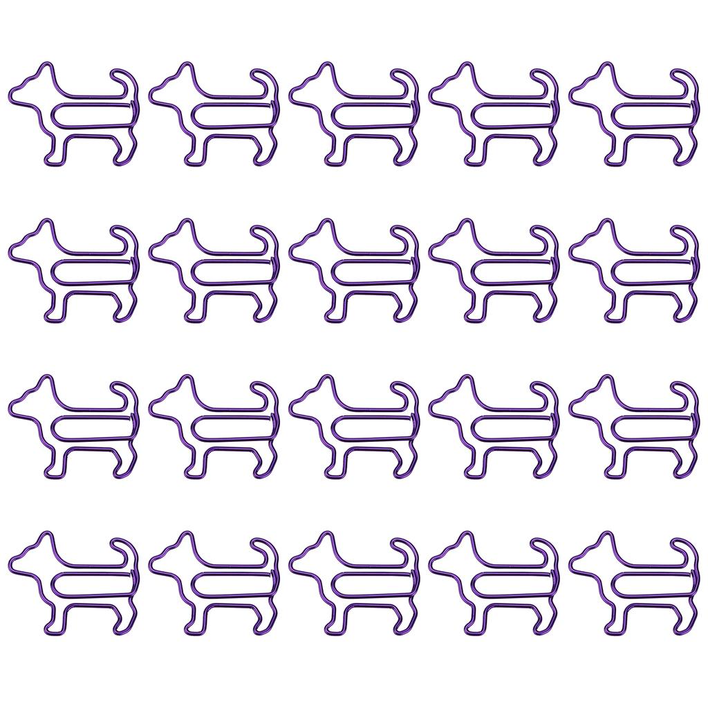 20Pcs Paperclips Bookmarks Metal Cartoon Shaped Office Supplies Clips  Puppy
