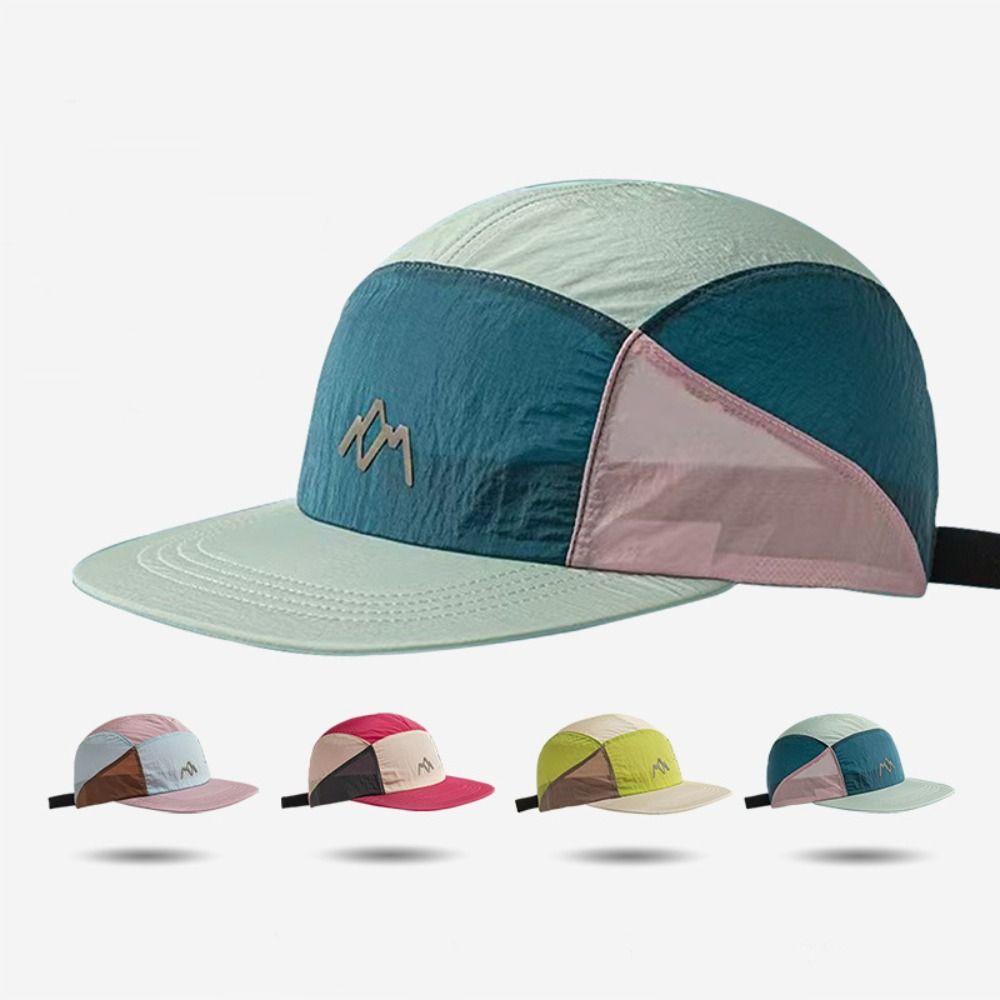 Fashion 5-Panel Camping Hats Quick-Drying Adjustable Flat Brim Baseball Cap Thin Japanese Style Sunshade Cap Unisex