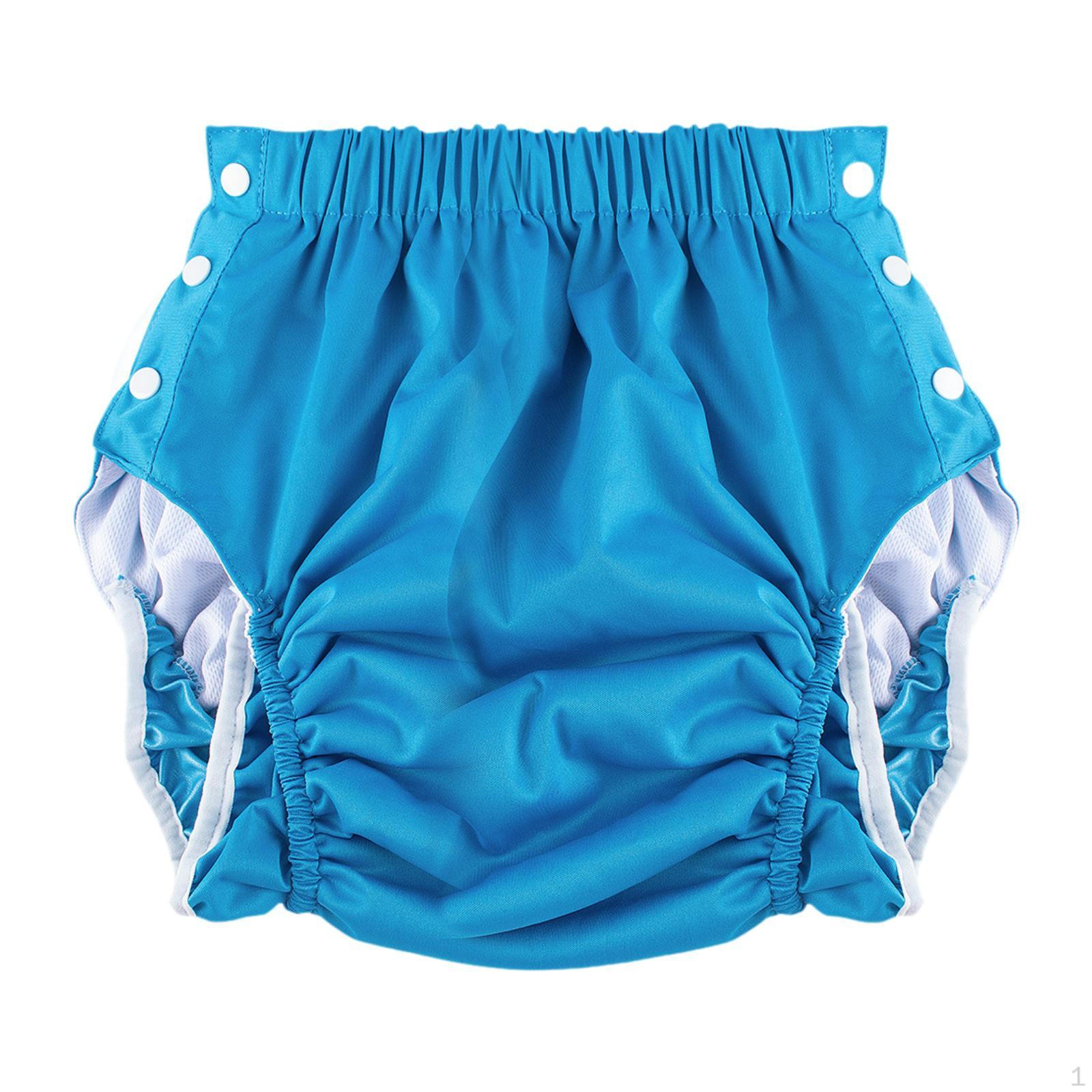 

Регулируемый взрослый тканевый подгузник с боковой застежкой для плавания Blue XXL