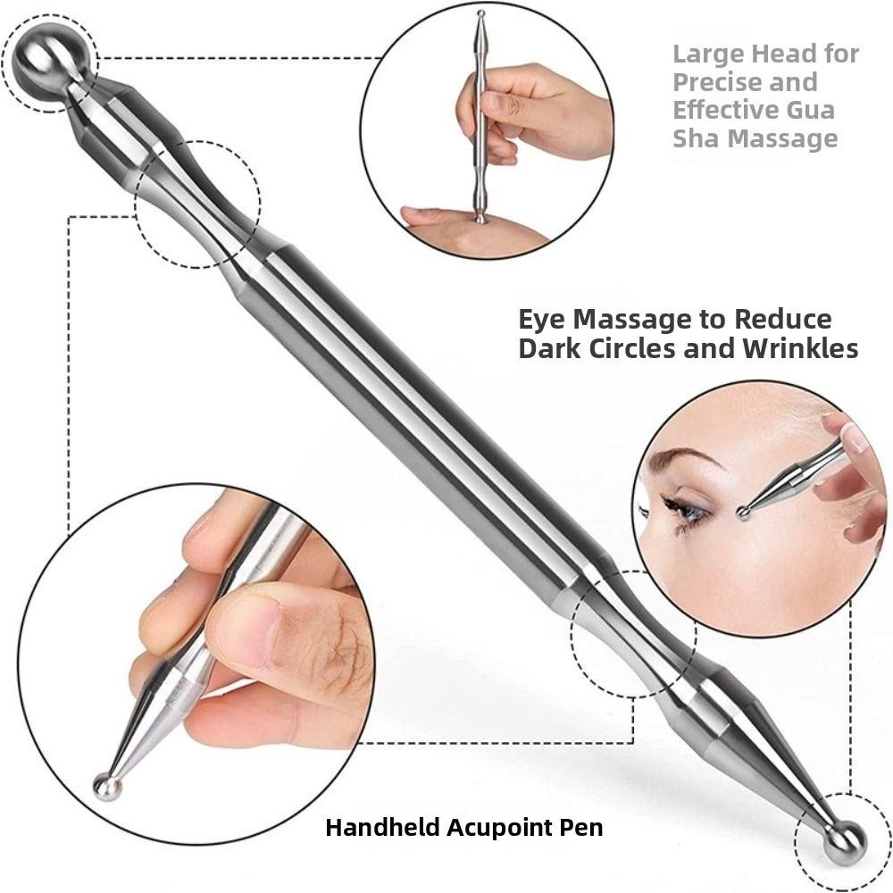 Self-Care Tool Deep Tissue Massager Stainless Steel Acupressure Bar Acupuncture Pen Facial Care