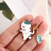 For Women Men Collar Funny Cats Decoration Enamel Brooch Badge Pin Cat Fishing Brooch Cat Brooch