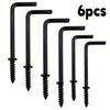 6pcs L-shape Right Angle Screw Hook 1/2''~2'' Self-tapping Screw In Hooks for Photo Frame Lamp Cabinet Curtain