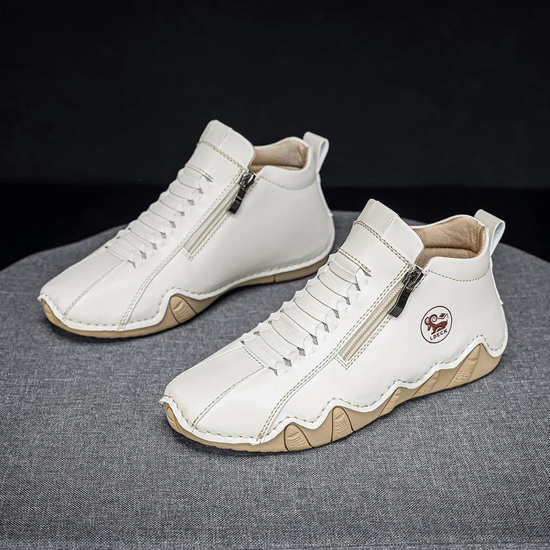 Popular women's shoes large size women's Martin boots medium top leather boots outdoor casual shoes women's short boots