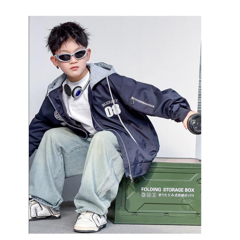 Jungen Lässige Kapuzenjacke Frühling Herbst Oberbekleidung Für Große Kinder
