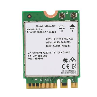 Vysokorychlostní 2.4G + 5G dvoupásmová bezdrátová WIFI karta Bluetooth 5.0 pro notebook NGFF M.2