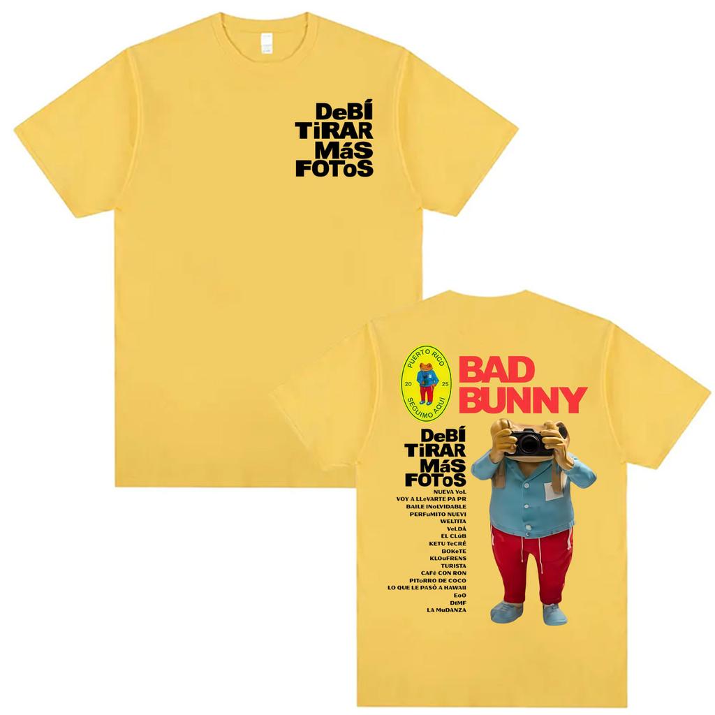 Rapper Bad Bunny Debi Tirar Mas Fotos DTMF Vintage Tshirt Unisex Women Fashion Punk Oversized T Shirt Summer High Quality T Shirts