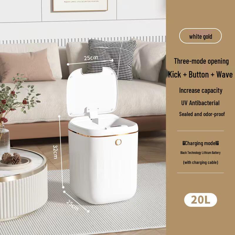 

Полностью автоматическое умное индукционное мусорное ведро с водонепроницаемой крышкой для дома и кухни 2023 (большой)