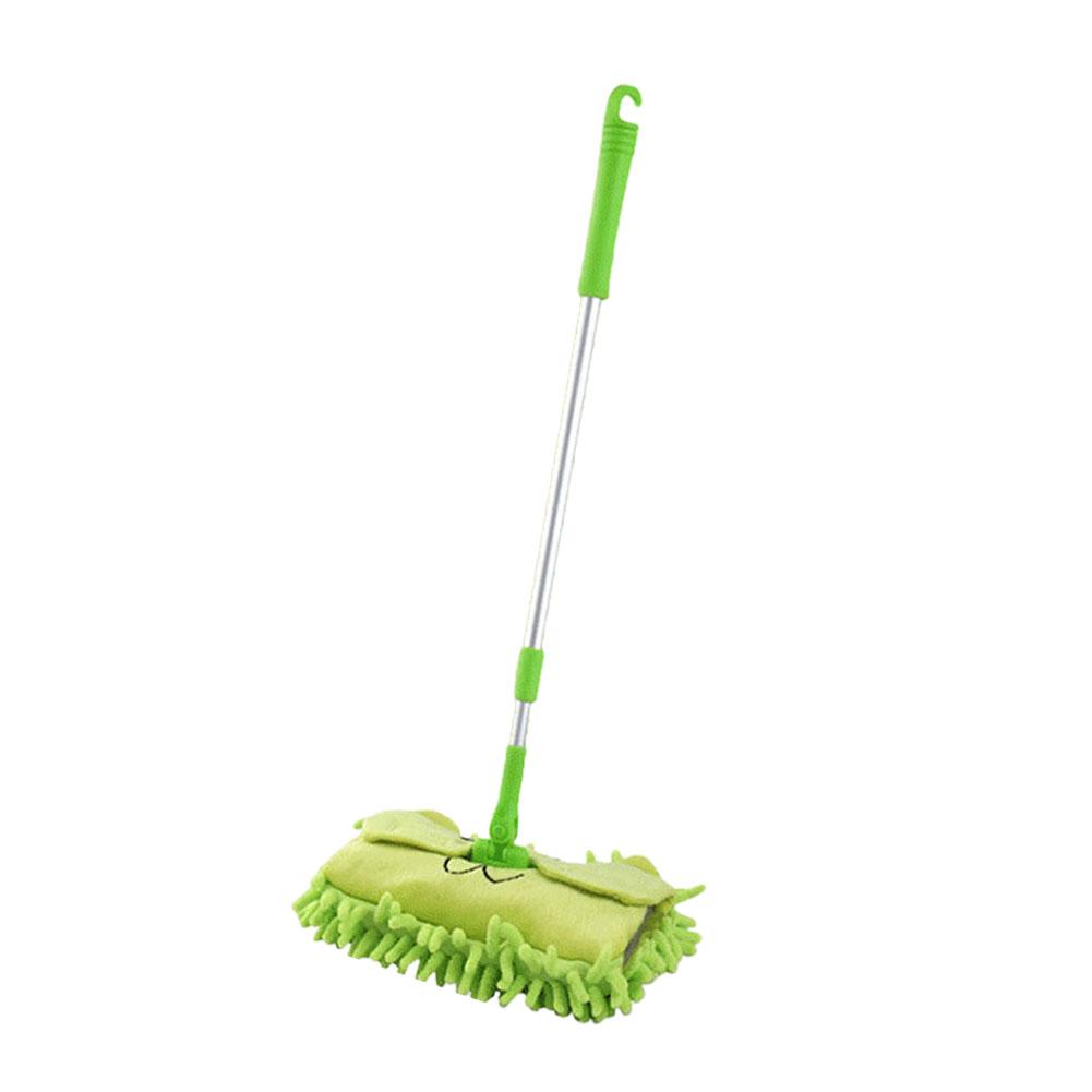 Kids Broom and Dustpan Set Cleaning Brush Cartoon Animal Shape Toddler Broom Dustpan Set Children Cleaning Toy Accessories зелёный