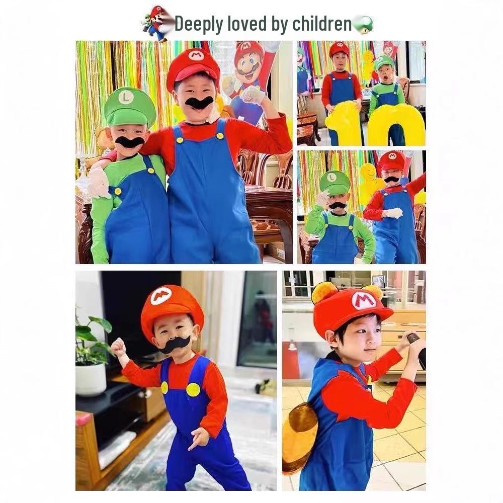 Super Mario Halloween Cosplay Costume for Kids & Parents