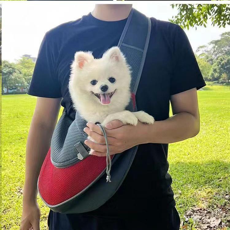 Breathable Mesh Crossbody Pet Backpack for Small Dogs & Cats