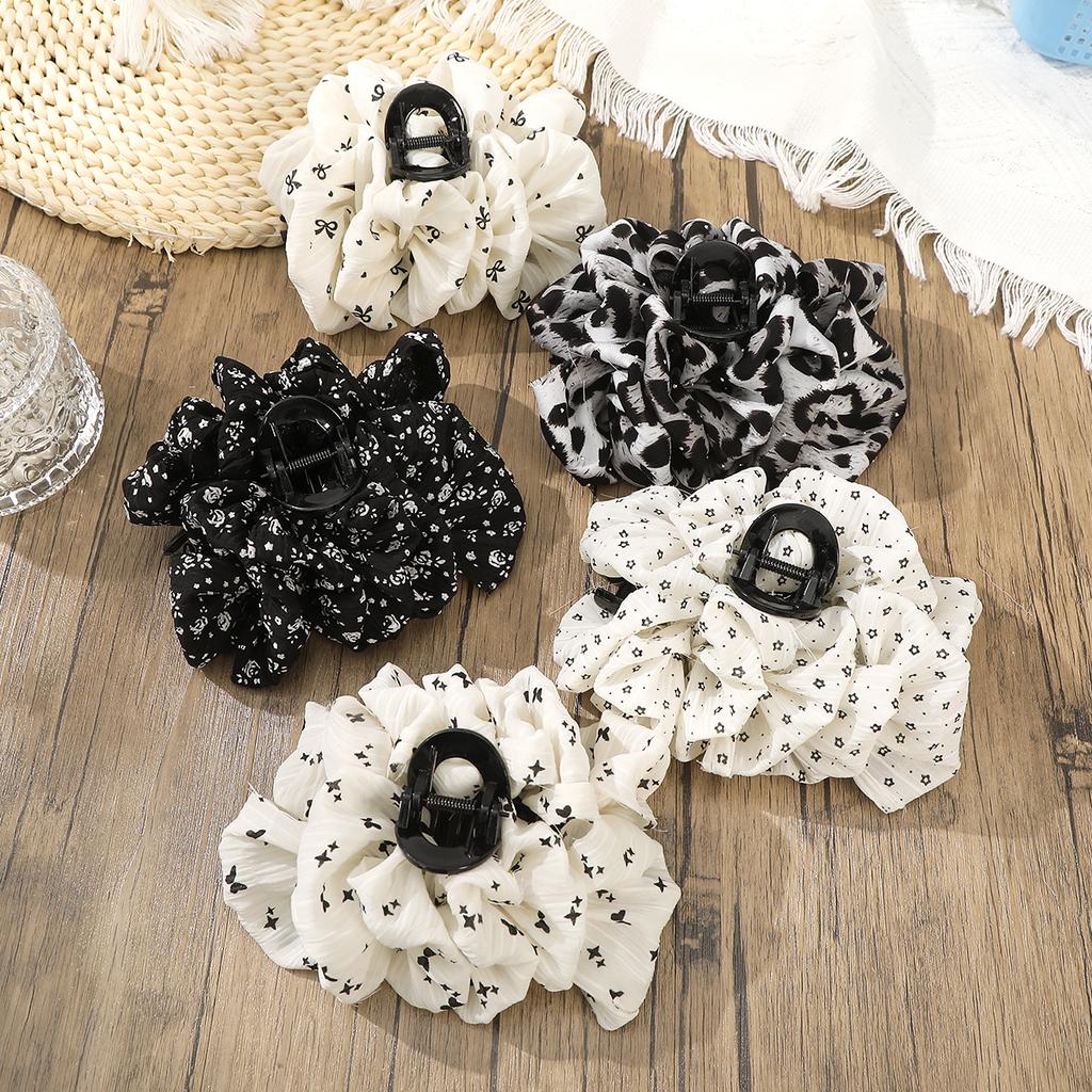 AWAYTR Elegant Butterfly Chiffon Hair Claws Fabric Fabric Hair Clips Crab For Girl Gift Hair Accessories Valentine Headwear