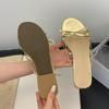 Mode Sommar Vår Kvinnliga Tofflor Damer Låg Klack Tofflor Skor Mode Fjärilsknut Kvinnor Klacktofflor Sandaler Skor