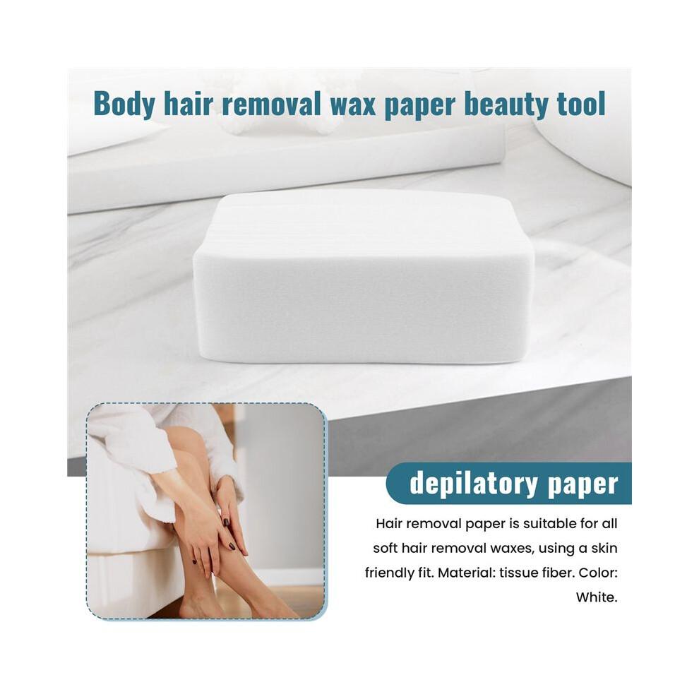 100 PièCes / Ensemble Papiers DéPilatoires Tissu Non Tissé pour Visage Cou Bras Jambe Corps éPilation Papier Cire Outils de Beauté