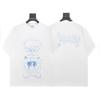 Unisex Übergroßes Vintage Gewaschenes Baumwoll-T-Shirt Mit Gesticktem Buchstaben-Print Lässiges T-Shirt