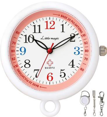 And Easy To Can Be Replaced by Nurse Watch Pocket Watch Clock Colore 34mm [Little Magic] [Official] [Large Read] [Battery Yourself] (colore34PIN Pink)