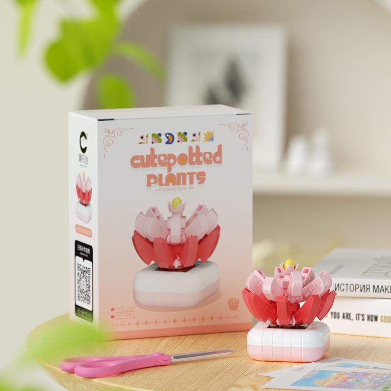 Secret Garden Flower Building Blocks: Rose & Carnation Potted Plant Toy - Perfect for Children's Play and Teacher's Day Gifts