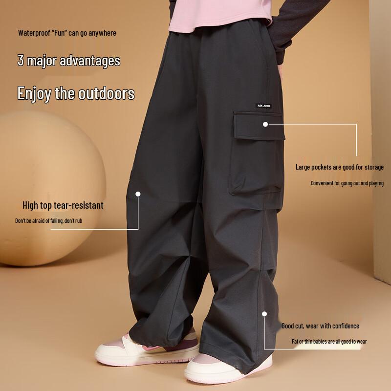 ASK JUNIOR Girls' Three-Proof Outdoor Cargo Pants