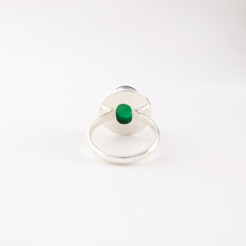 Green Onyx Cab Gemstone 925 Sterling Silver Jewelry Handmade Ring Wedding Gift RR-62-36
