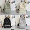 Simple Solid Color Butterfly Pattern Student Backpack With Plush Pendant For School And College Students