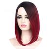 Premium Short Wig With Middle Part For Women Black Blue For Cosplay