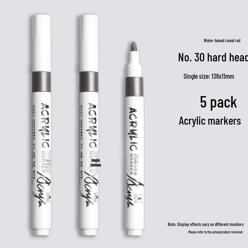 Black Acrylic Marker & Watercolor Brush Pen for Elementary Art - Washable & Layerable Colors for Kindergarten Drawing
