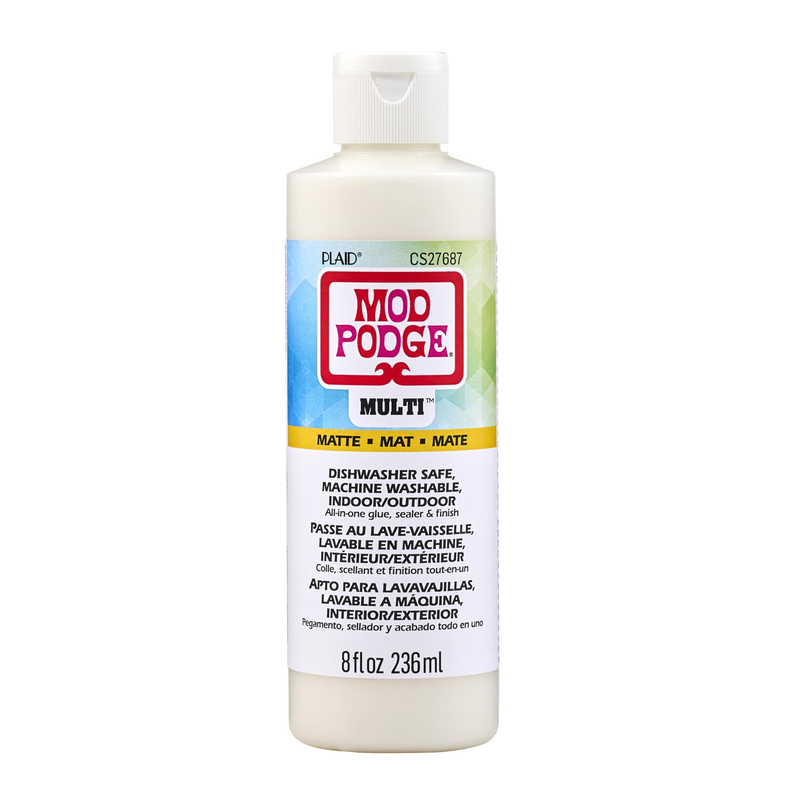 

Mod Podge Matte and Ideal for Indoor and Outdoor Arts and Crafts CS27687 Multi-Purpose All-in-One Adhesive, Sealer, Finish, Projects,
