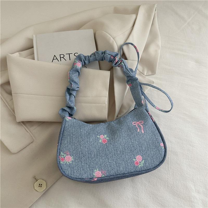 

Women s bag Underarm bag Summer new shoulder bag Sweet small fresh pastoral handbag Women s flower